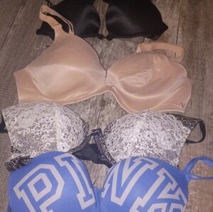 Victoria Secret Bras Women's Intimates Set - Black, Tan, Blue
